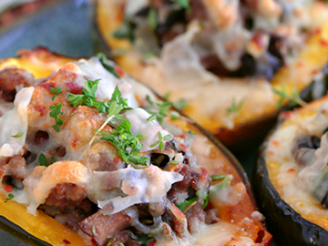 Sweet & Savory Stuffed Acorn Squash