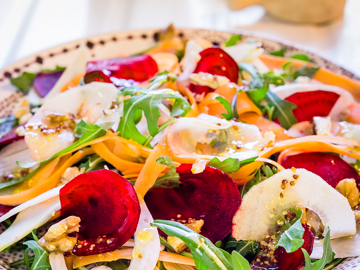Shaved Salad with Prune Dressing
