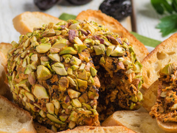 Goat Cheese, Pistachio and Prune Cheese Ball