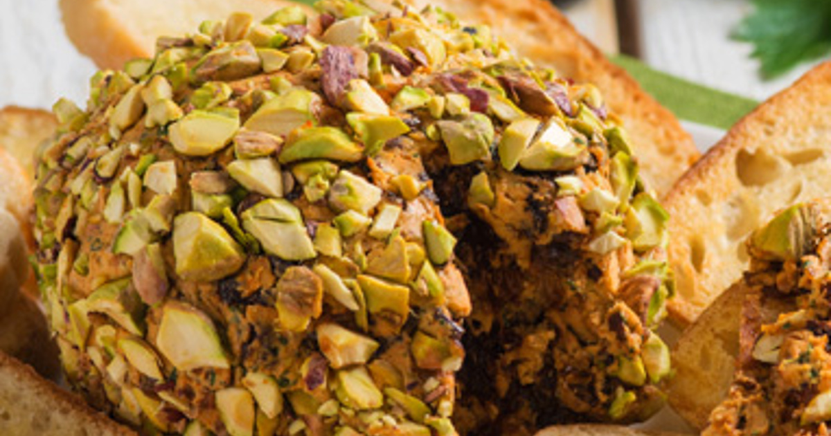 Goat Cheese, Pistachio and Prune Cheese Ball