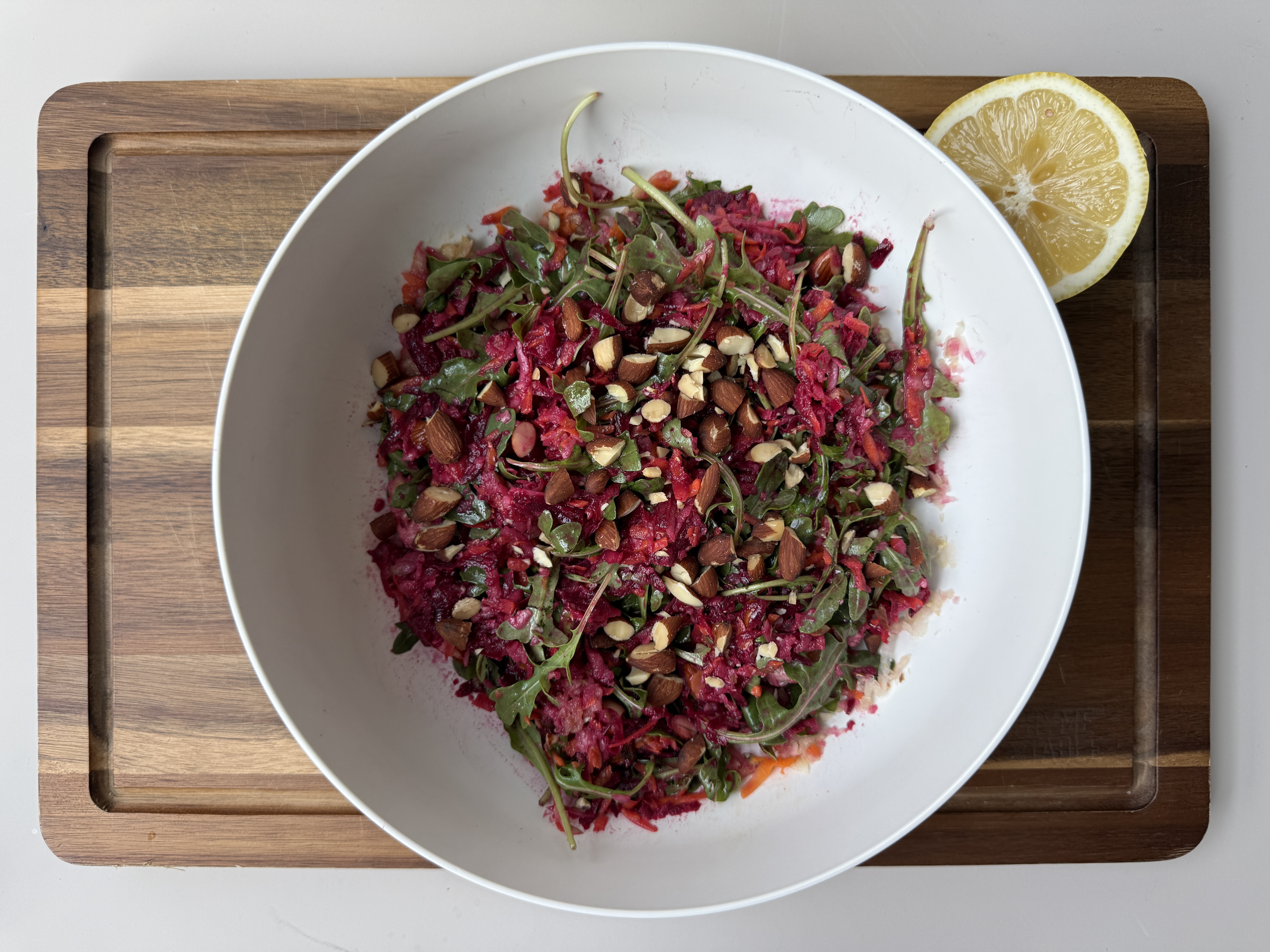 Shaved Salad with Prune Dressing