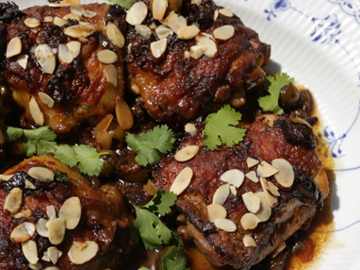 Chicken with Prunes, Olives and Almonds